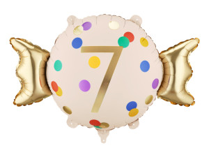 Balon foliowy Cukierek ''7'' szer:76,5cm wys:48cm