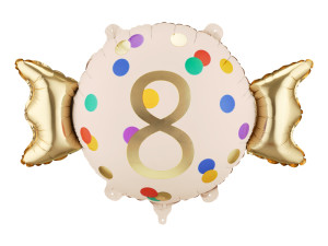 Balon foliowy Cukierek ''8'' szer:76,5cm wys:48cm