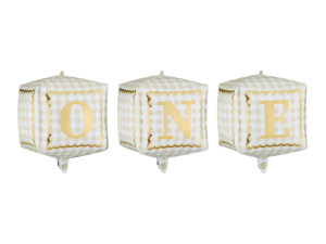 3szt Balony foliowe kostki ''One''