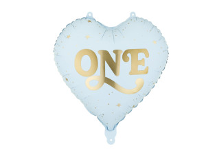 Balon foliowy Serce ''One'' szer:45 cm niebieskie
