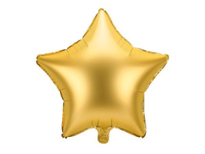 balon foliowy gwiazdka szer:48cm złota satynowa