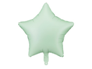 balon foliowy gwiazdka szer:48cm zielona pastelowa