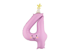 Balon foliowy Cyfra ''4'' 113cm lawendowy