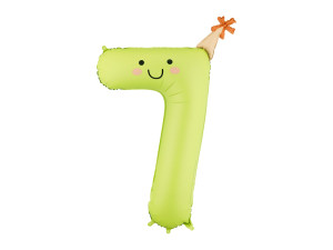 Balon foliowy Cyfra ''7'' 113cm jasny zielony