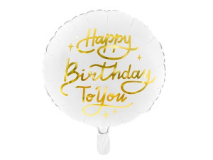 balon foliowy pastylka Happy Birthday szer:45cm