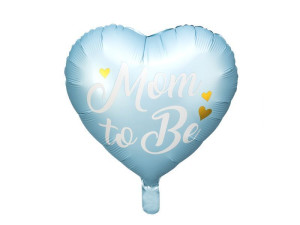 balon foliowy serce mom to be szer:45cm niebieski