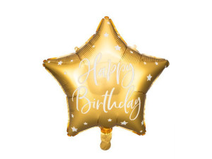 balon foliowy Happy Birthday wys:40cm złoty