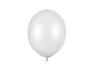 10szt Balony Strong 27cm, Metallic Silver Snow