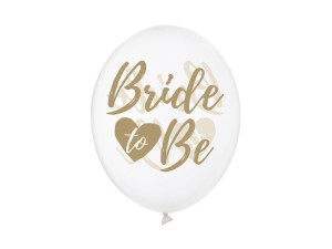 50szt balony 30cm Bride to be Crystal Clear złoto
