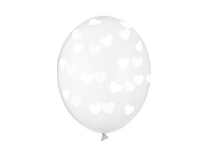 50szt Balony 30cm, Serduszka, Crystal Clear