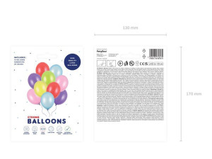 10szt Balony Strong 30cm Metallic Mix