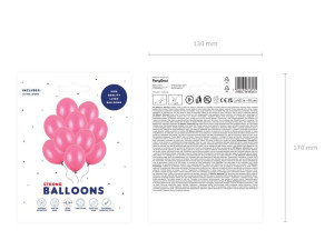 10szt balony Strong 30cm Metallic Hot Pink