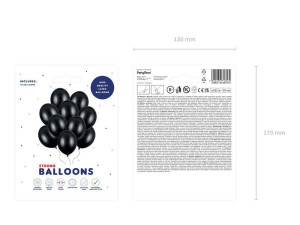 10szt balony Strong 30cm metallic black