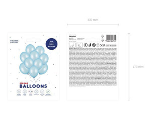 10szt balony Strong 30cm Metallic baby blue