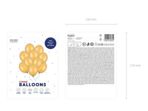 10szt balony Strong 30cm Metallic Gold