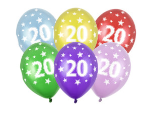 50szt Balony 30cm, 20th Birthday, Metallic Mix