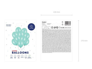 10szt balony Strong 30cm Metallic Mint Green