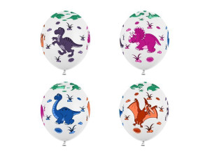 6szt balony 30cm dinozaury