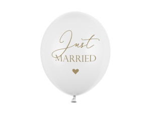 50szt Balony 30cm, Just Married, P. Pure White