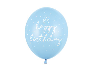50szt Balony 30cm, happy birthday, P. Baby Blue