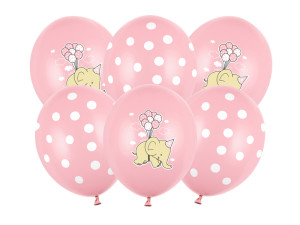 50szt Balony 30cm, Słonik, Pastel Pink Mix