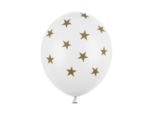 50szt Balony 30cm, Gwiazdki, Pastel Pure White