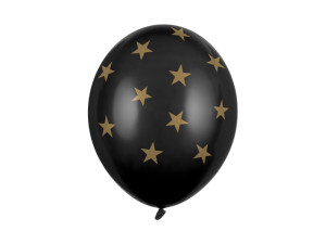 6szt Balony 30cm, Gwiazdki, Pastel Black