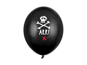 6szt balony 30cm Piraci, Pastel Black