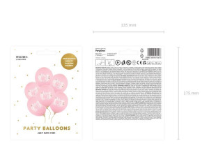 6szt balony 30cm Mom to Be Pastel Pale Pink
