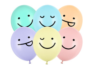 6szt balony 30cm Buźki, mix