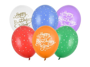 6szt balony 30cm Happy Birthday To You mix