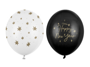 50szt Balony 30 cm, Happy New Year, mix