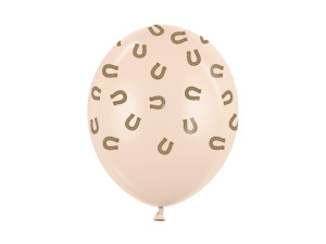 6szt Balony 30 cm, Podkowy, alabastrowy
