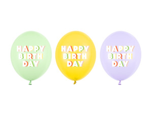 50szt Balony 30 cm, Happy Birthday, mix