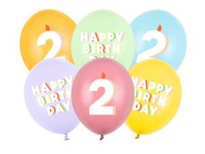 6szt balony 30cm 2, mix