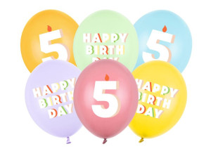 6szt balony 30cm 5, mix