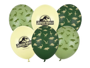6szt Balony 30 cm, Jurassic World, mix