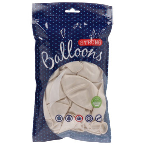 25szt balony Strong 43cm Metalic Pure White