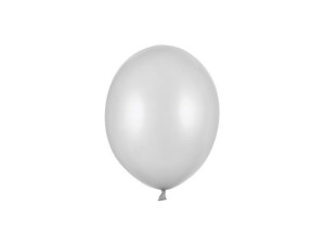 100szt balony Strong 12cm Metallic Silver Snow