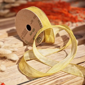 wstążka RAMIE 25mm*10m OCHRE
