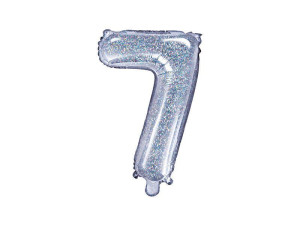 Balon foliowy Cyfra "7" wys:35cm holograficzny