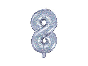 balon foliowy Cyfra "8" wys:35cm holograficzny