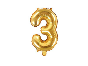 balon foliowy wys:40cm(16") Cyfra "3" złoty