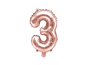 balon foliowy wys:40cm(16") Cyfra "3" rosegold