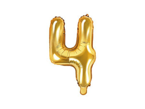 balon foliowy wys:40cm(16") Cyfra "4" złoty