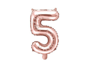 balon foliowy wys:40cm(16") Cyfra "5" rosegold