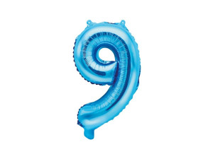 balon foliowy wys:40cm(16") Cyfra "9" niebieski