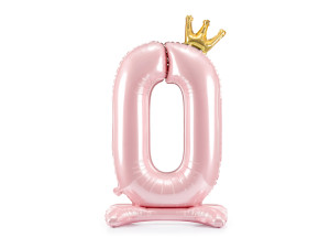 stojący balon cyfra ''0'' 103cm(40") różowy