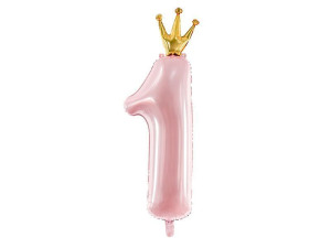 balon foliowy Cyfra "1" w koronie 100x37cm