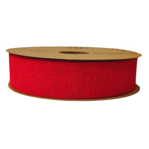 wstążka poly bawełniana 25mm*20m czerwona